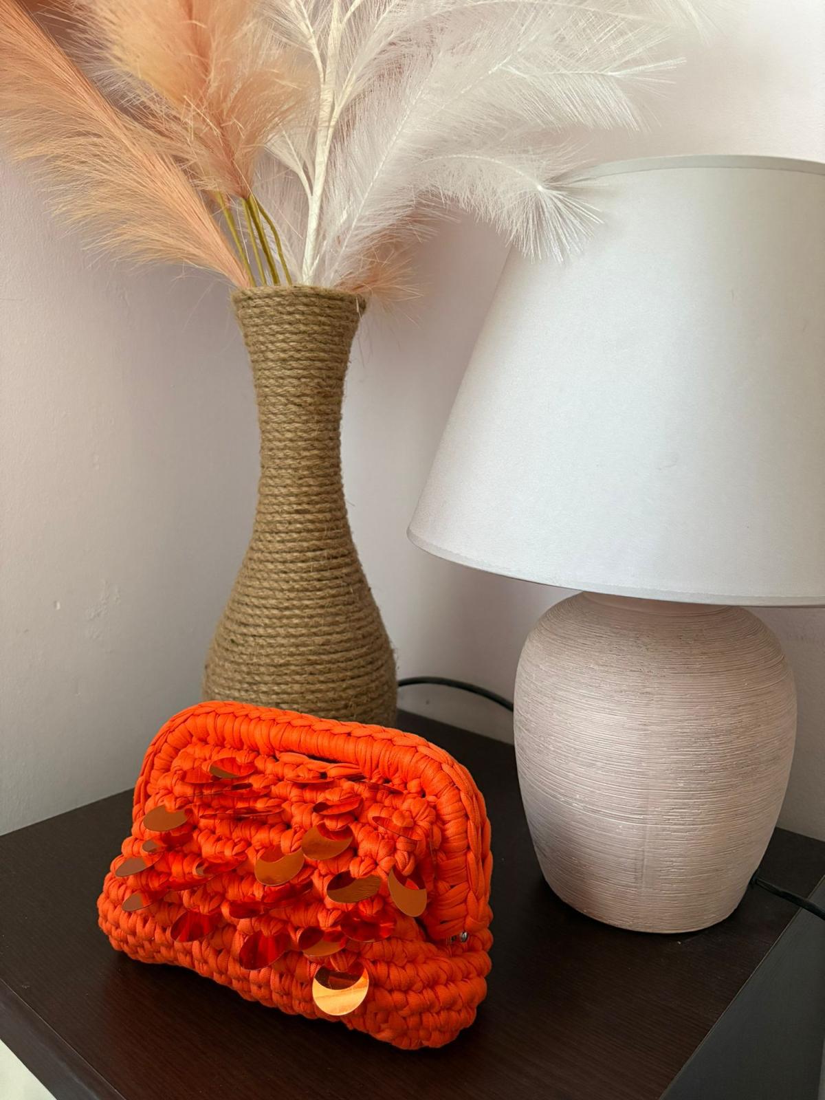 Pochette Handmade Glam Orange - Borsetta Artigianale Fatta a Mano