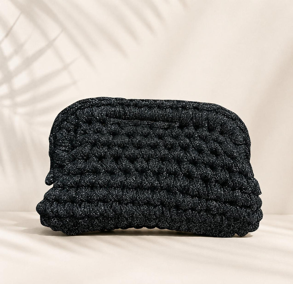Pochette Handmade Sparkling Black - Borsetta Artigianale Elegante Nera Glitter