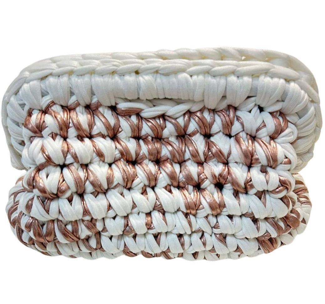 Pochette Handmade Glam Gold & White - Borsetta Artigianale fatta a mano